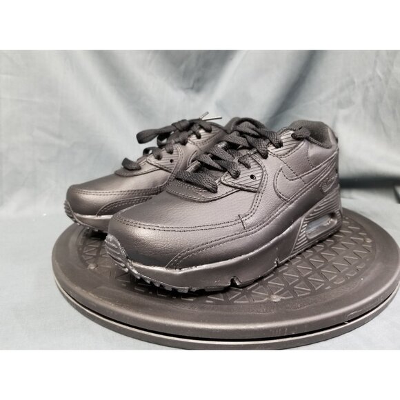 Nike Air Max 90 LTR (PS) Sneakers Leather Triple Black Size 13.5c NEW NO BOX! - Picture 4 of 11